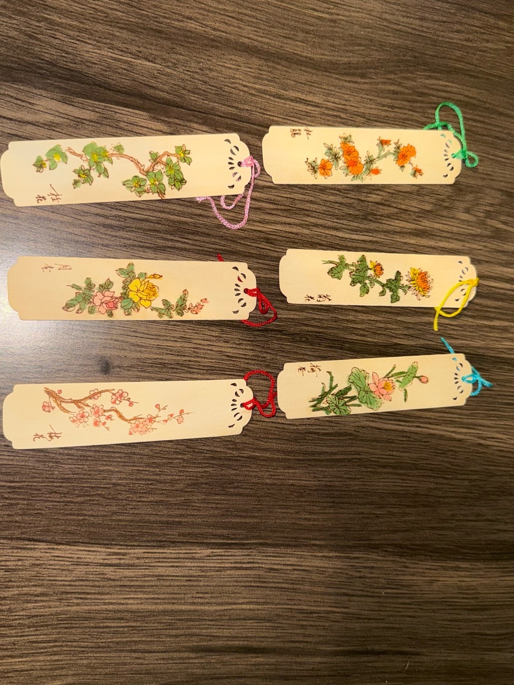 Vintage Ancient Canal Tourist Souvenir Factory Wood Bookmark Set Tassels Box